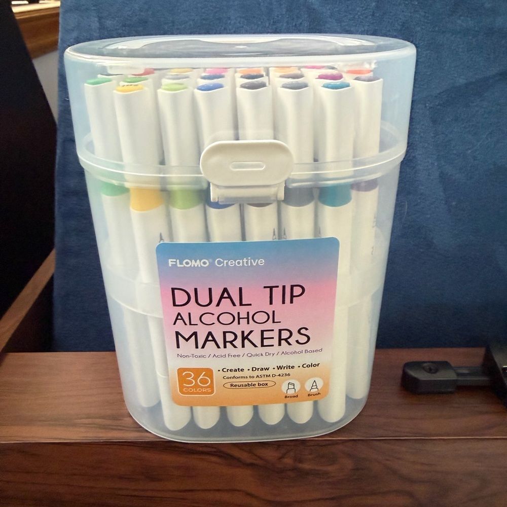 Flomo Creative Dual Tip Alcohol Markers - 36 Vibrant Colors